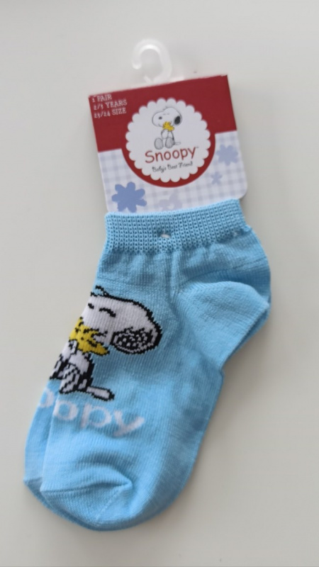 Snoopy trumpos kojinės (žydros) 